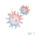 Coronavirus COVID-19 . Vector 3d virus model on a white background .Biotechnology, biochemistry, genetics and medicine concept.